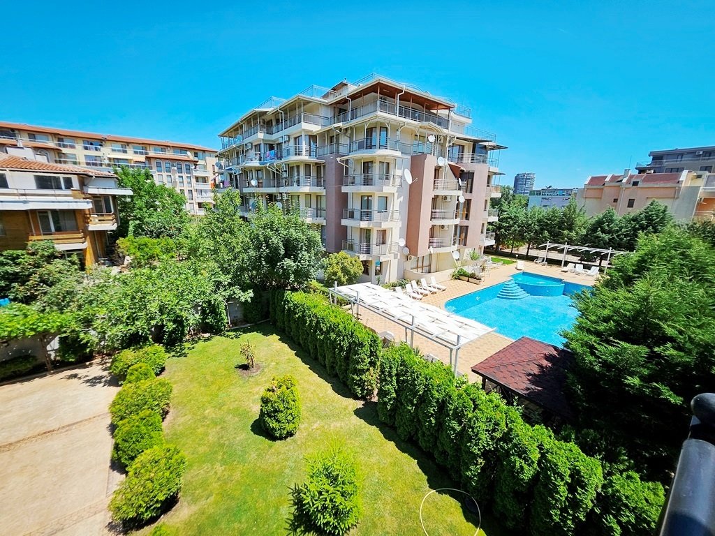 Bright 1-Bedroom Apartment with Pool View & Large Terrace in Persani Complex