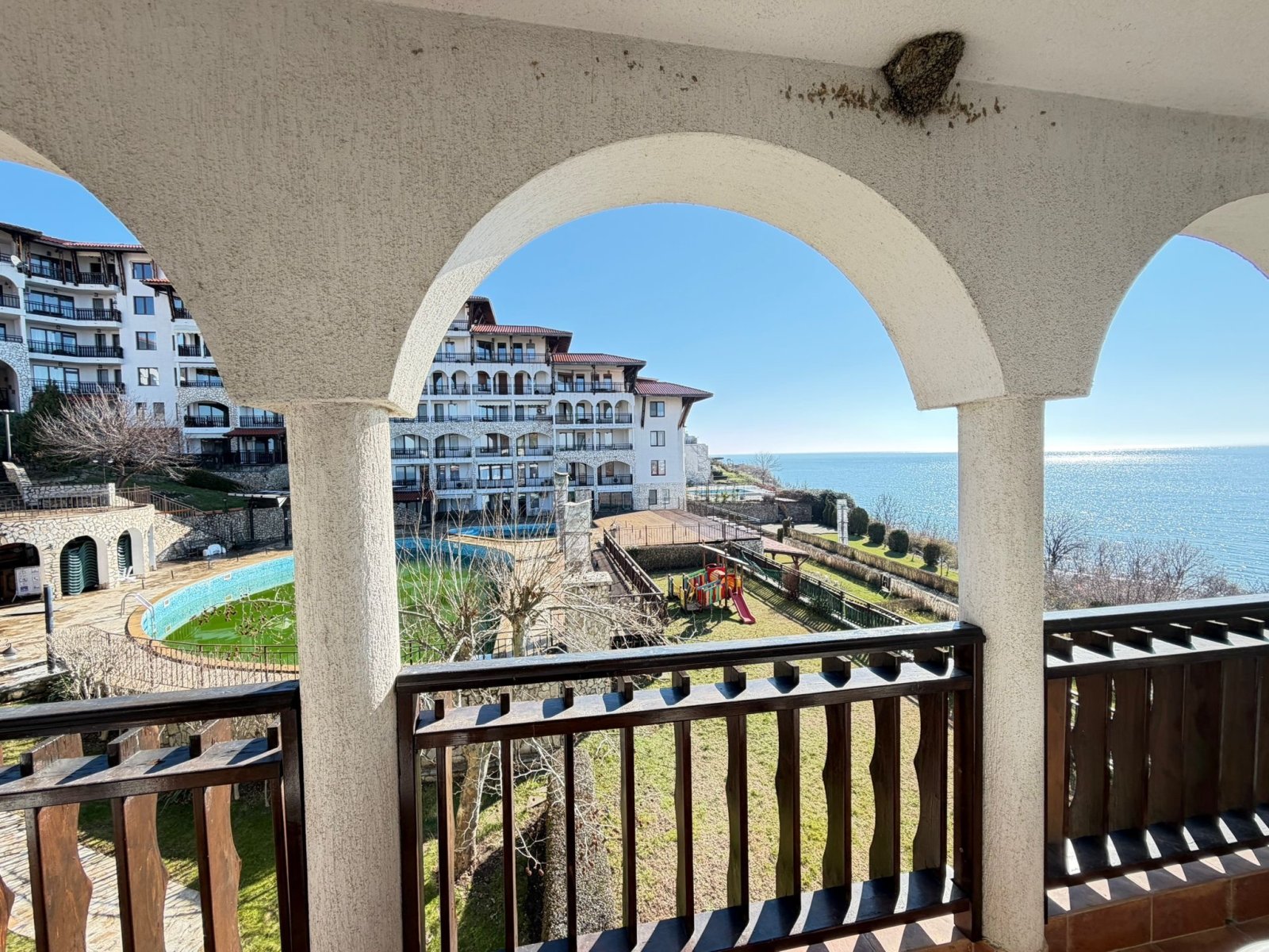 2 Zimmer Wohnung mit Meerblick in 1.Linie Komplex Manastira Sveti Vlas Bulgarien