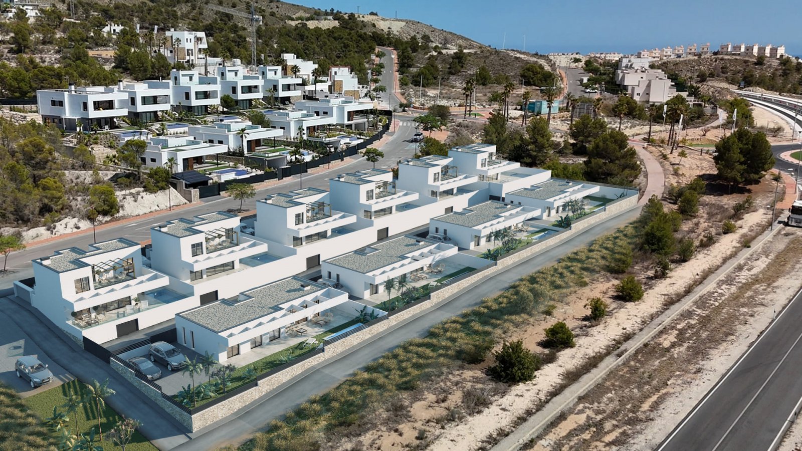 Exklusive freistehende Häuser mit Meerblick und privatem Pool, Finestrat