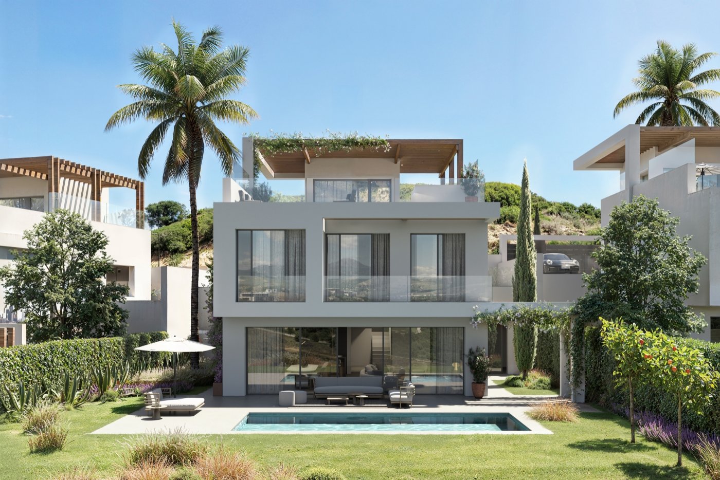 Buenas Noches, Málaga: Exklusive Villa neben dem Golfplatz mit Meerblick, Buenas Noches 