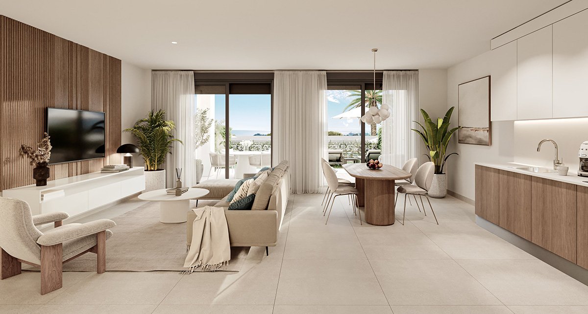Exklusive Ferienwohnung am Meer, in der Nähe von Einkaufsmöglichkeiten und Restaurants, Estepona