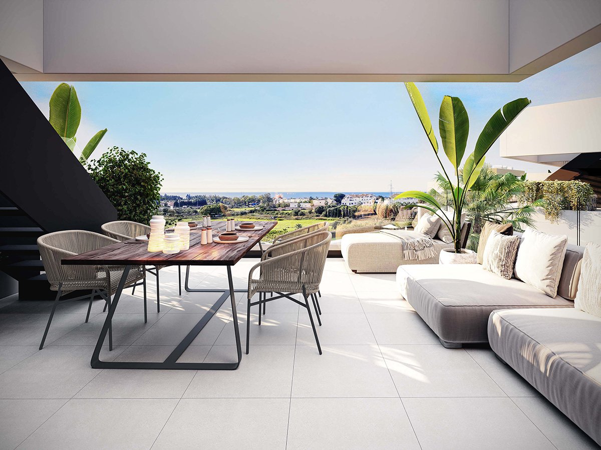 Exklusive Ferienwohnung am Meer, in der Nähe von Einkaufsmöglichkeiten und Restaurants, Estepona