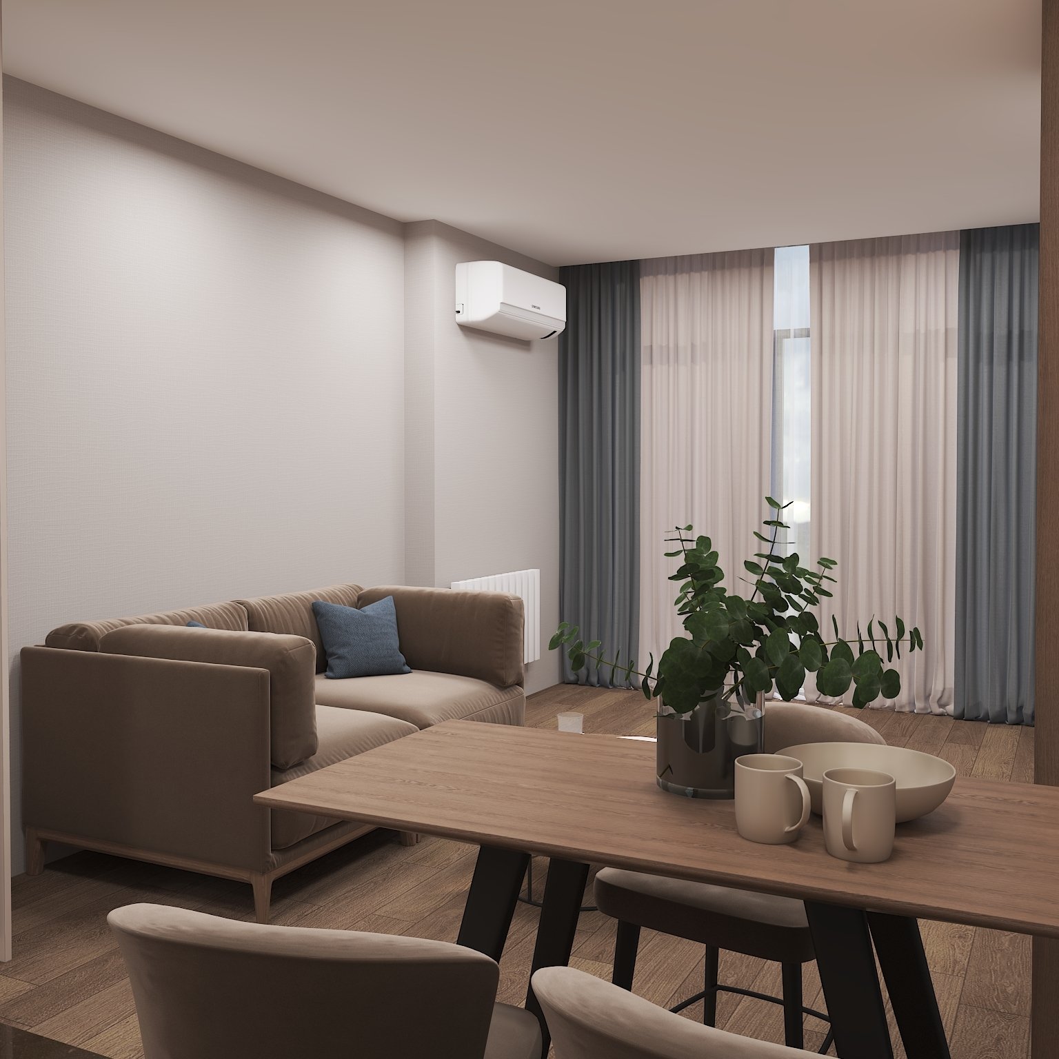 Premium-1-Schlafzimmer-Apartment in OXY Residence, Batumi, Georgien – Meer- und Innenhofblick, voll möbliert & Wohnen im Hotelstil