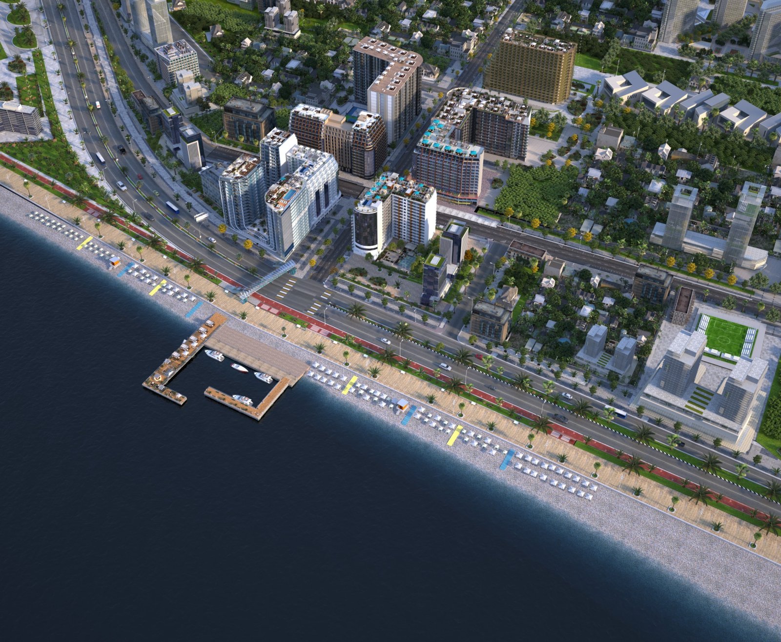 Premium-1-Schlafzimmer-Apartment in OXY Residence, Batumi, Georgien – Meer- und Innenhofblick, voll möbliert & Wohnen im Hotelstil