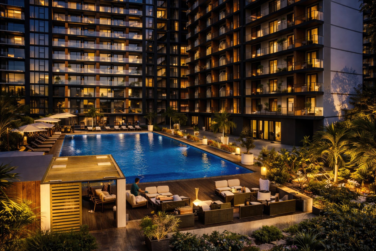 Premium-1-Schlafzimmer-Apartment in OXY Residence, Batumi, Georgien – Meer- und Innenhofblick, voll möbliert & Wohnen im Hotelstil
