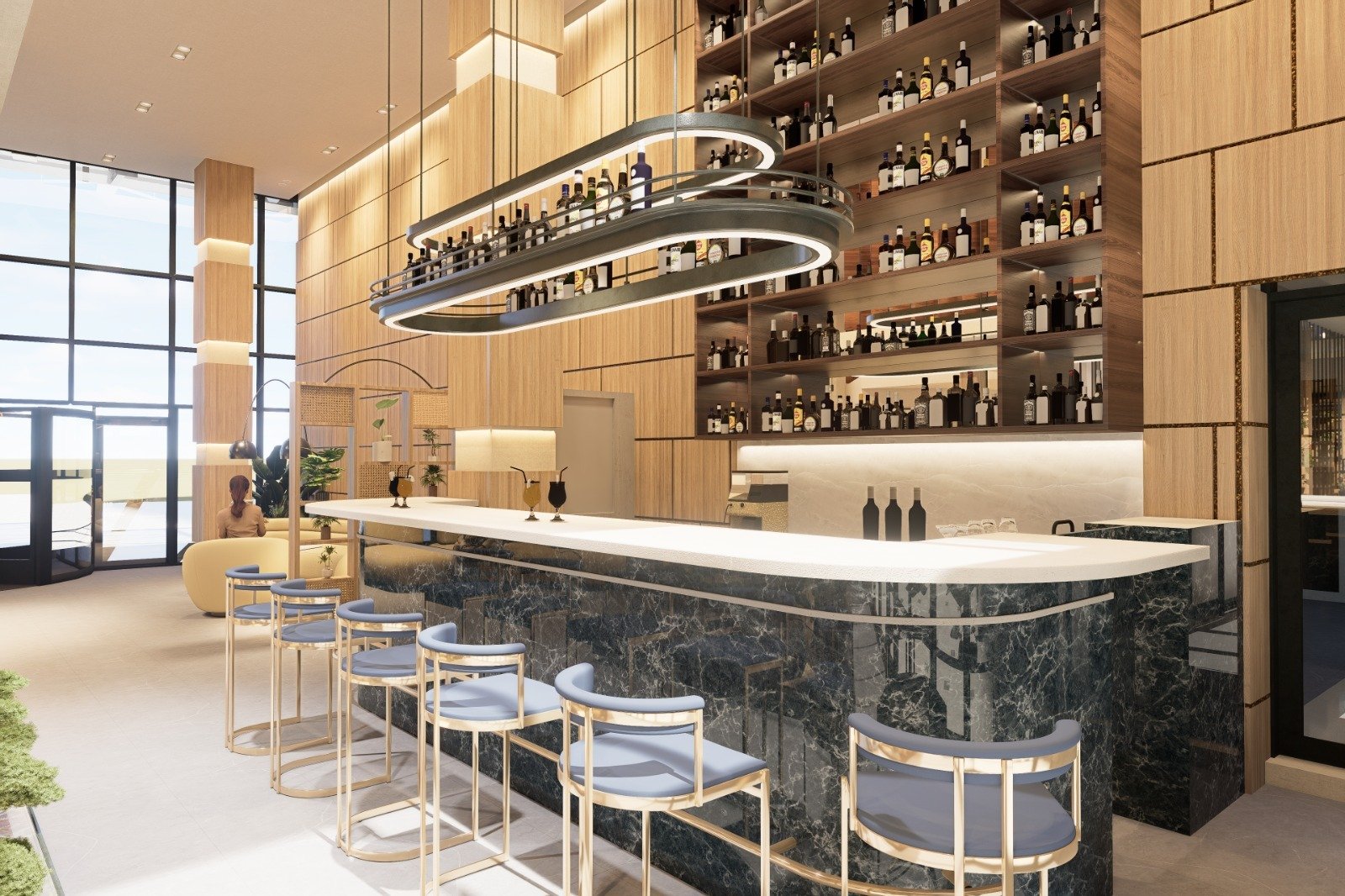 Marina Club – Premium 1-Schlafzimmer-Immobilie in erster Meereslinie in Batumi, Georgien – Einheit auf hoher Etage mit Meerblick