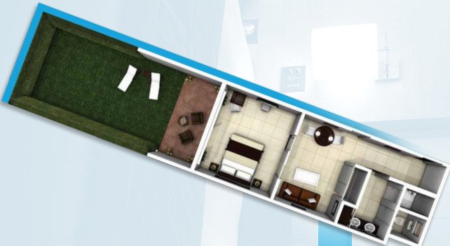 Modernes Studio-Apartment mit Garten in einem erstklassigen Strandresort auf den Kapverden.