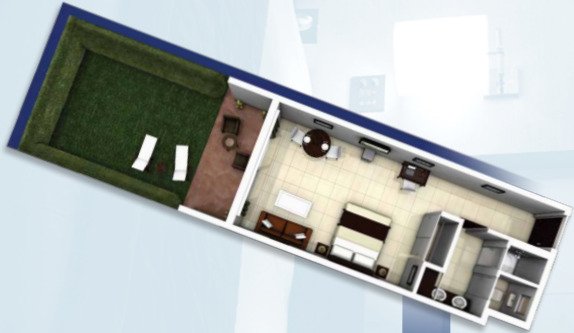 Modernes Studio-Apartment mit Garten in einem erstklassigen Strandresort auf den Kapverden.