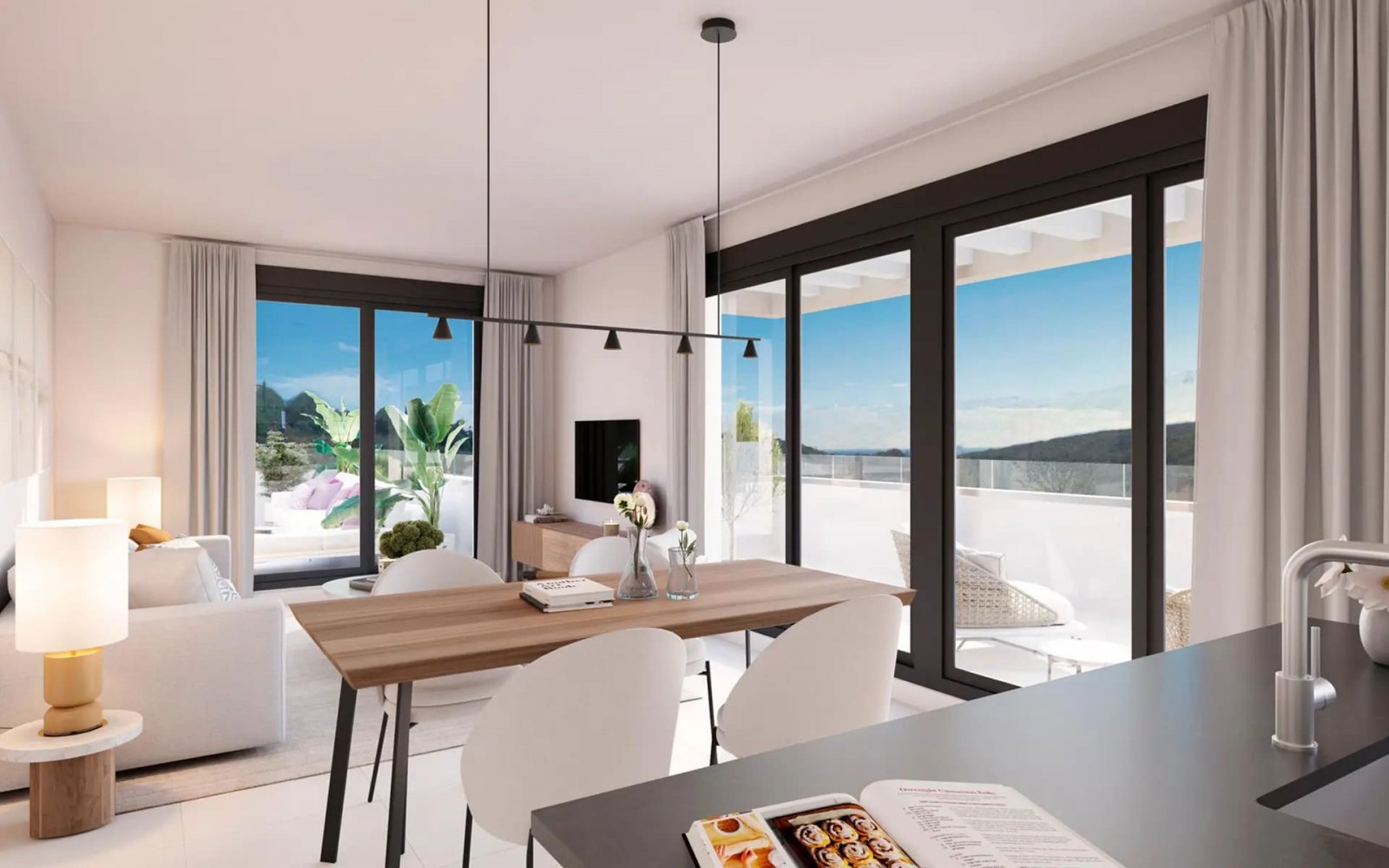 Moderne Apartments mit Meerblick und privatem Garten, Casares