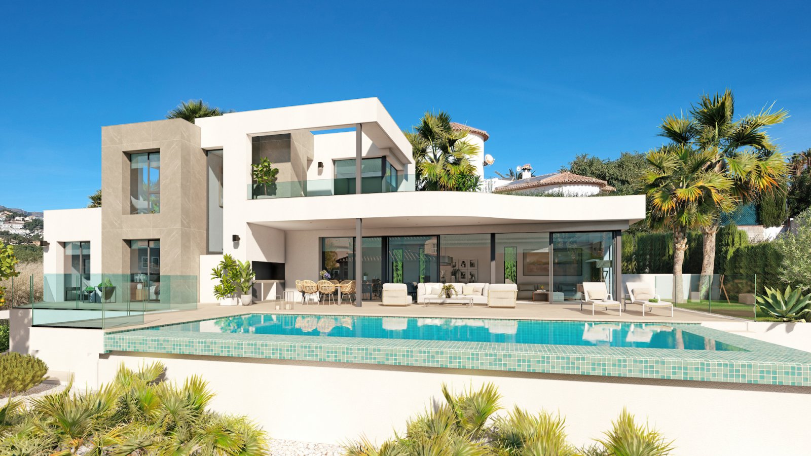 Exklusive freistehende Häuser mit Pool, nur 1,3 km vom Meer entfernt, Calpe