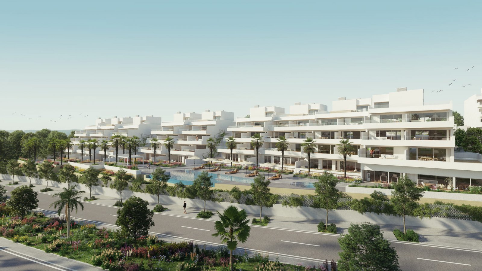 Exklusive Apartments, 1 km vom Strand entfernt mit Meerblick, Estepona