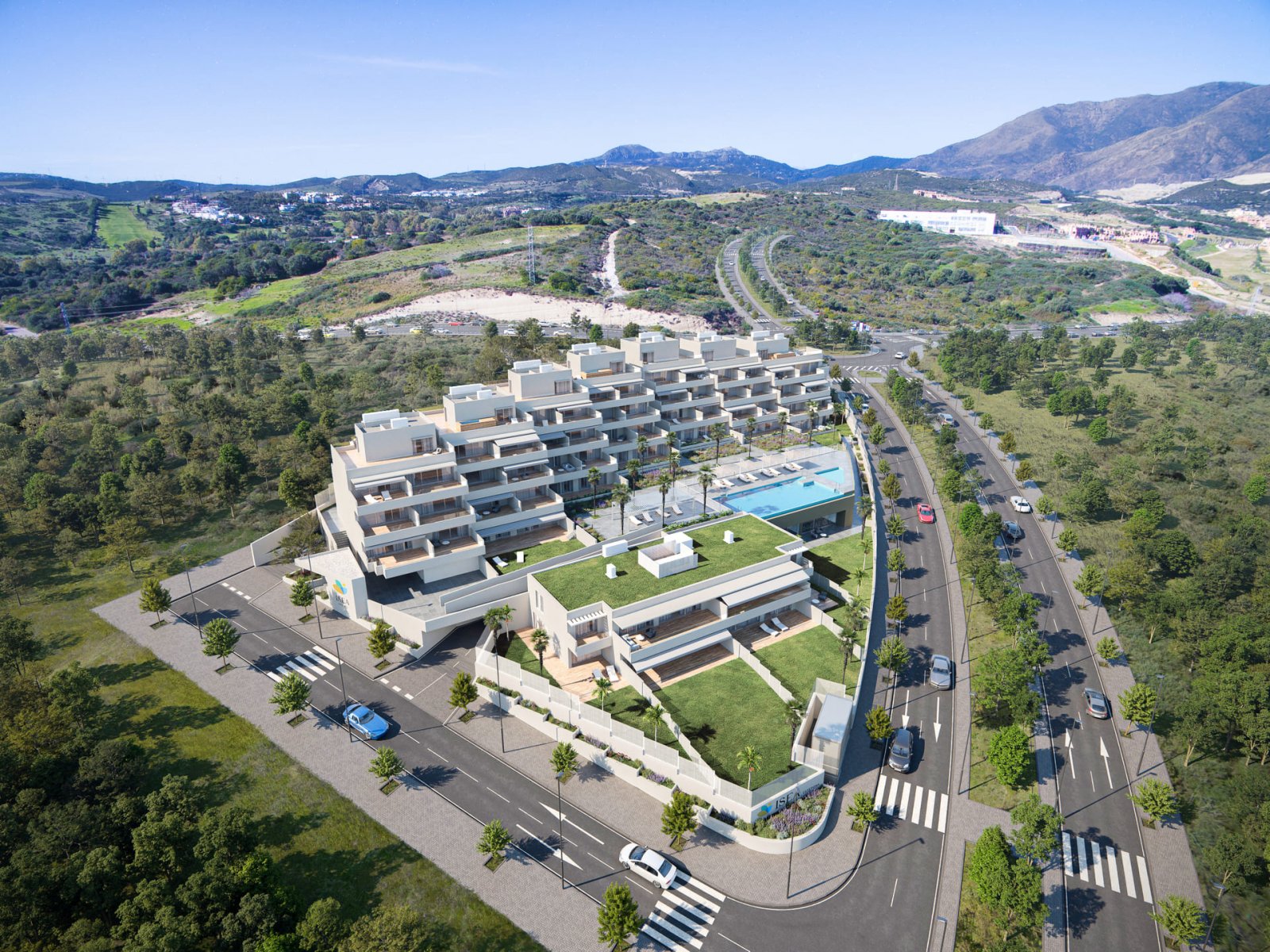 Exklusive Apartments, 1 km vom Strand entfernt mit Meerblick, Estepona