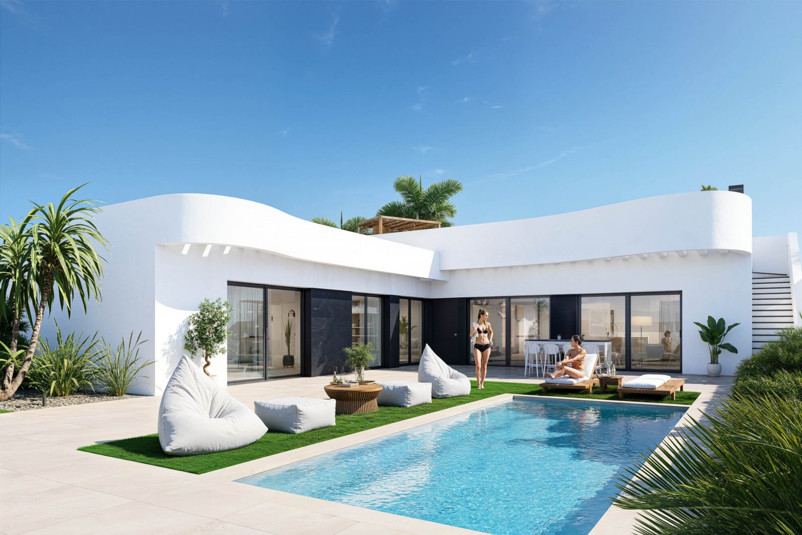 Luxuriöses Einfamilienhaus mit Pool und Solarium, 1 km vom Golfplatz entfernt, Algorfa