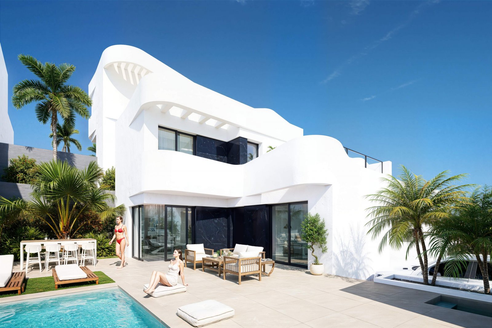 Luxuriöses Einfamilienhaus mit Pool und Solarium, 1 km vom Golfplatz entfernt, Algorfa