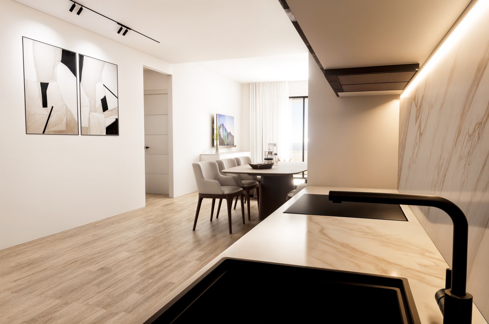 Modernes Apartment mit Meerblick, in Strandnähe, Finestrat