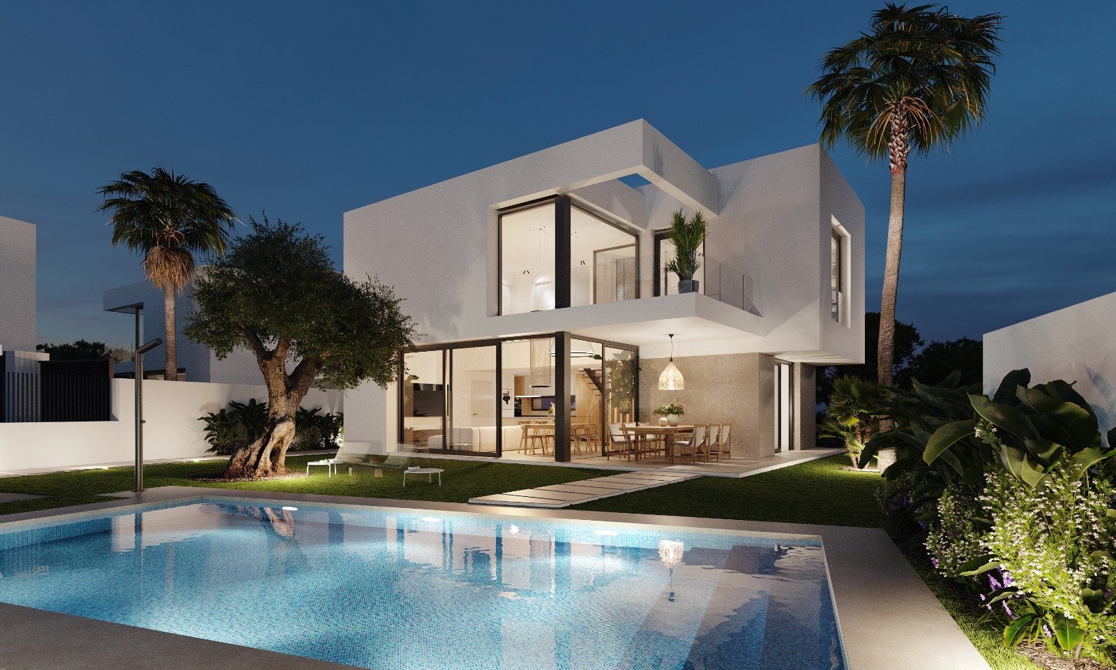 Finestrat, Alicante: Modernes Haus mit Pool, Meerblick, Finestrat 