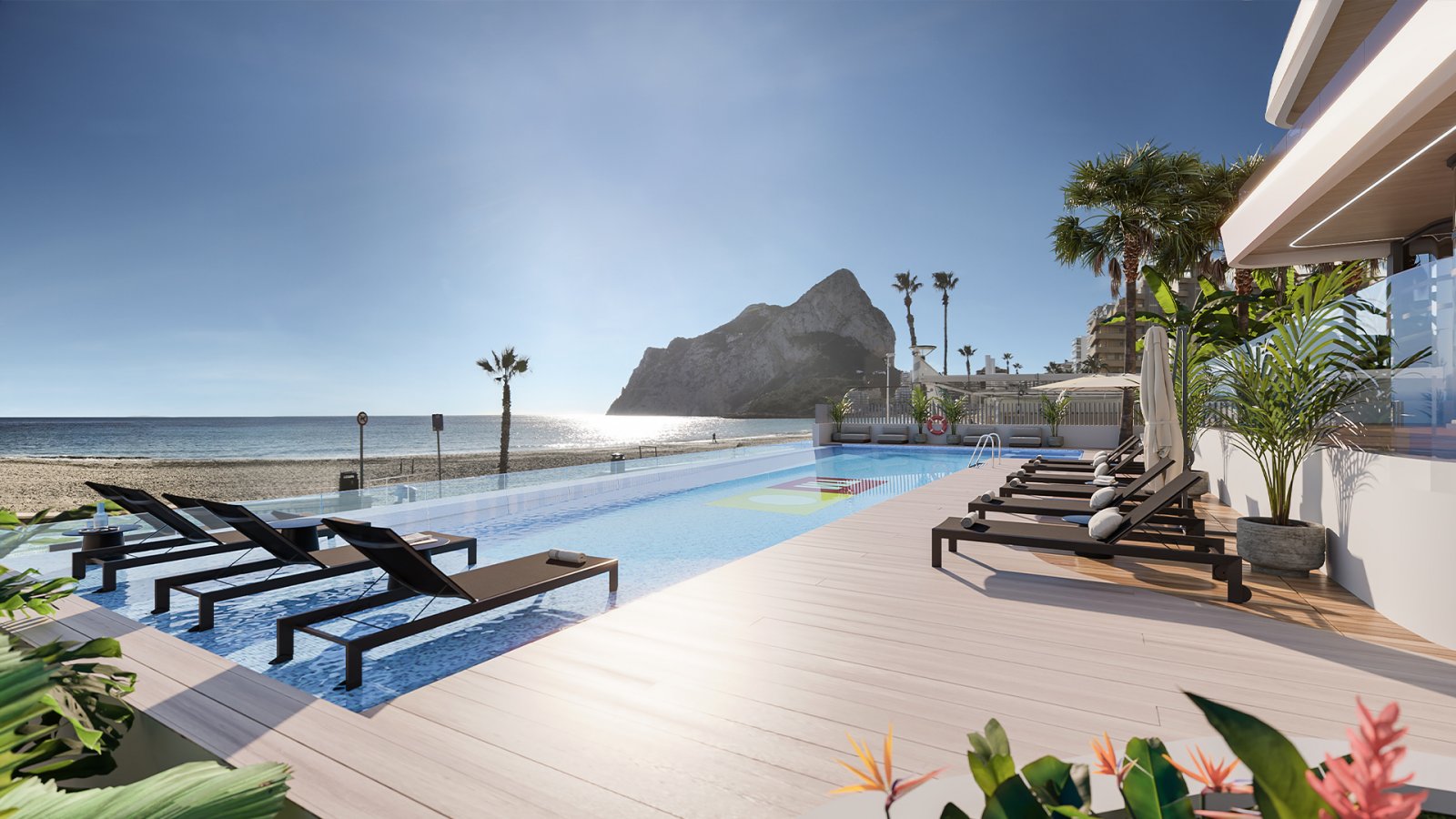 Calpe (Alicante): Luxusapartment am Strand, beheizter Pool, Calpe 
