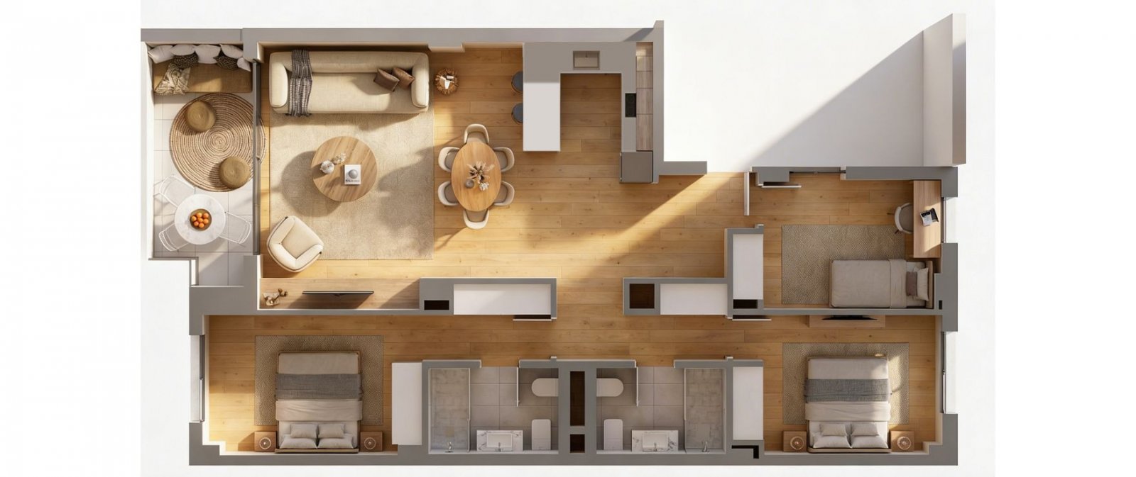 Wohnen im Herzen von Palma. Elegantes Apartment mit Südterrasse, Palma de Mallorca, Spanien.