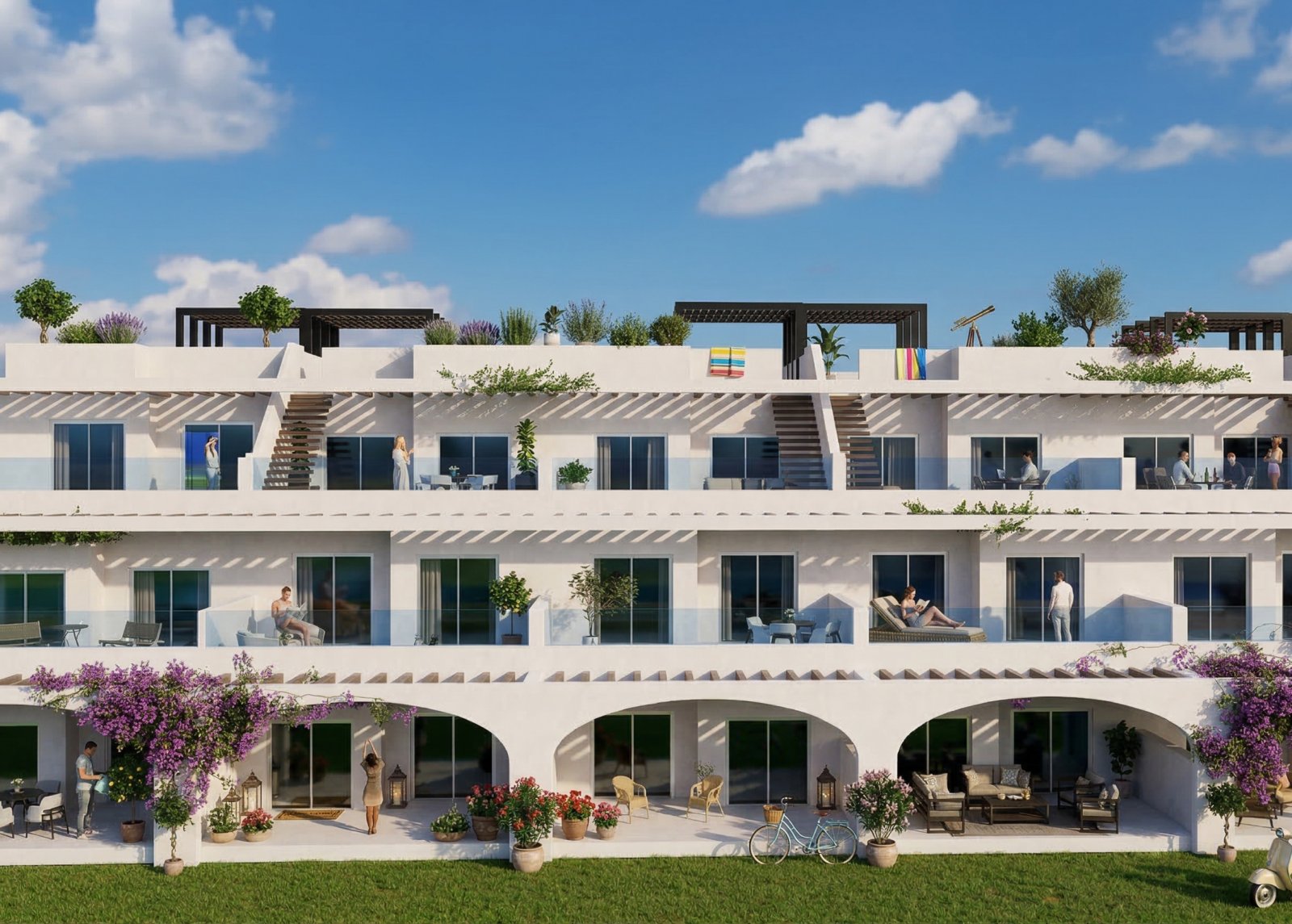 Moderne Apartments am Meer, Terrasse und Pool, Vera