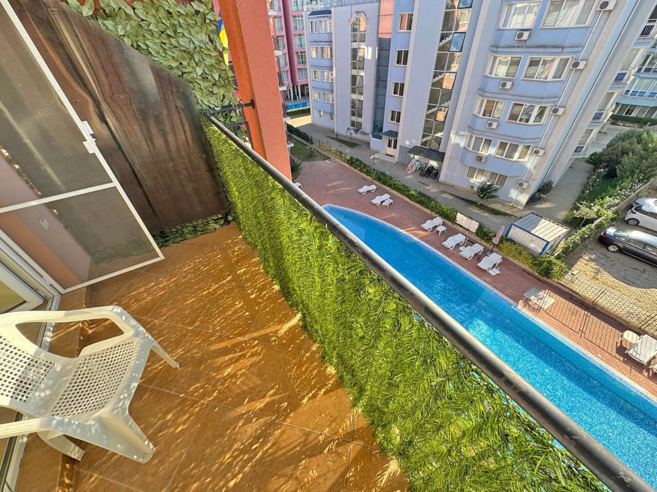 Studio mit Poolblick im Komplex „Sunset Beach 4“ in Sonnenstrand, Bulgarien