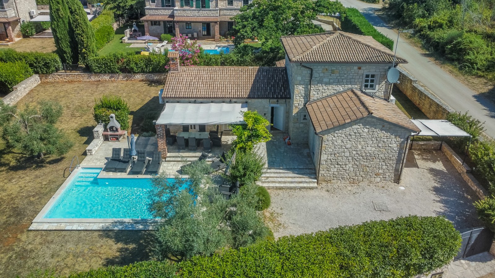 Stilvolles Steinhaus mit Pool und Meerblick, Sveti Lovreč, Kroatien