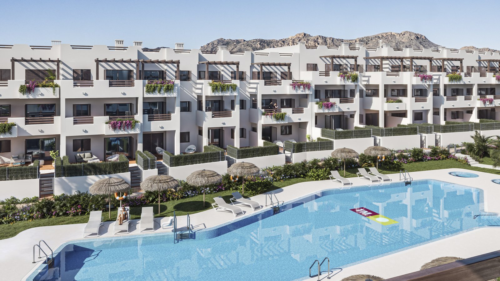 Neue Häuser in der Nähe von Stränden und Golf, ruhiges Mar de Pulpí, Águilas