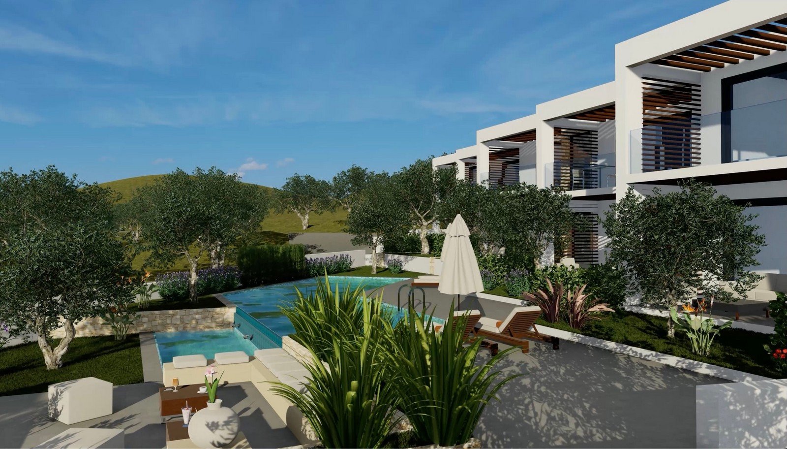 Neue Wohnung mit 2 Schlafzimmern und Meerblick, 200 m vom Strand, 2 Infinity-Pools, Kalyves, Apokoronas, Chania, Kreta