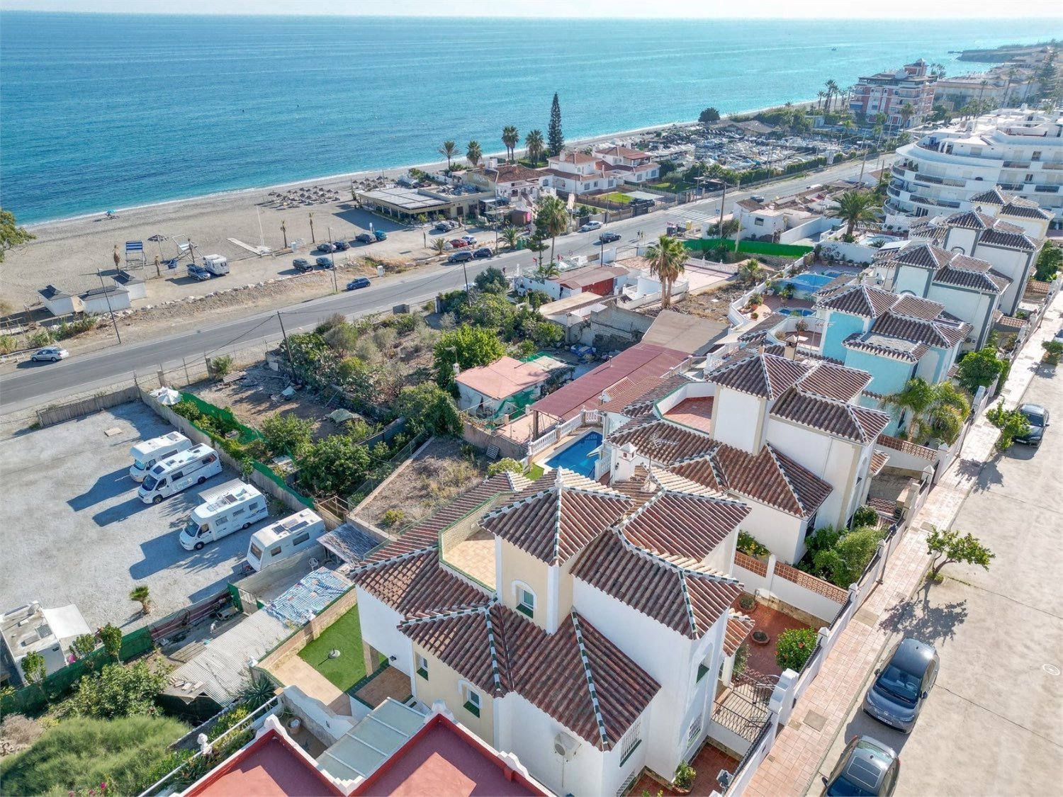Freistehende Villa mit privatem Pool und Panoramablick aufs Meer, Torrox, Spanien