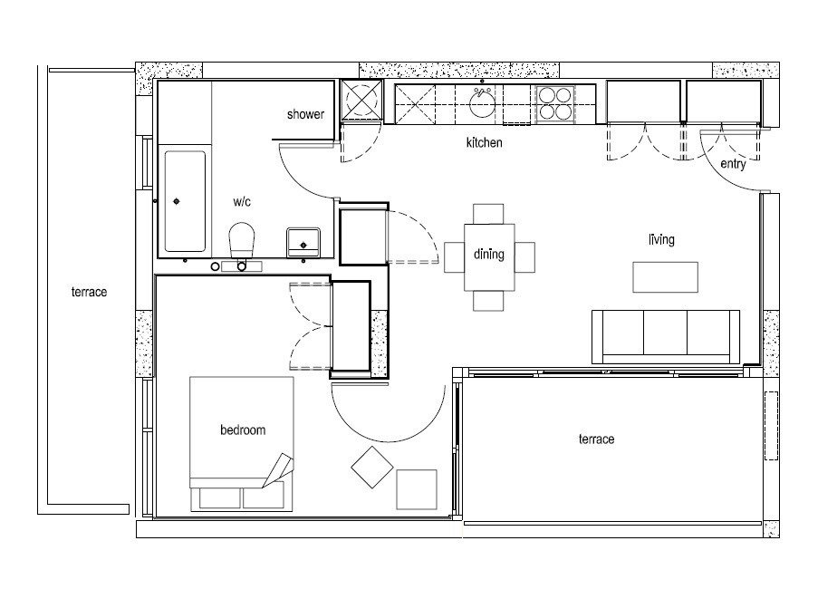 Möblierte Wohnung mit Meer- und Bergblick in einer luxuriösen Wohnanlage in erster Meereslinie in Obzor