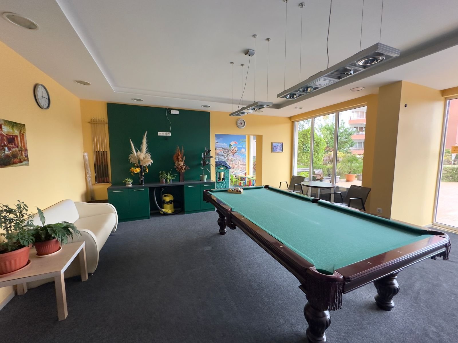 Two-room apartment with a view of the pool in the Omega Resort complex, Ravda, Bulgaria.