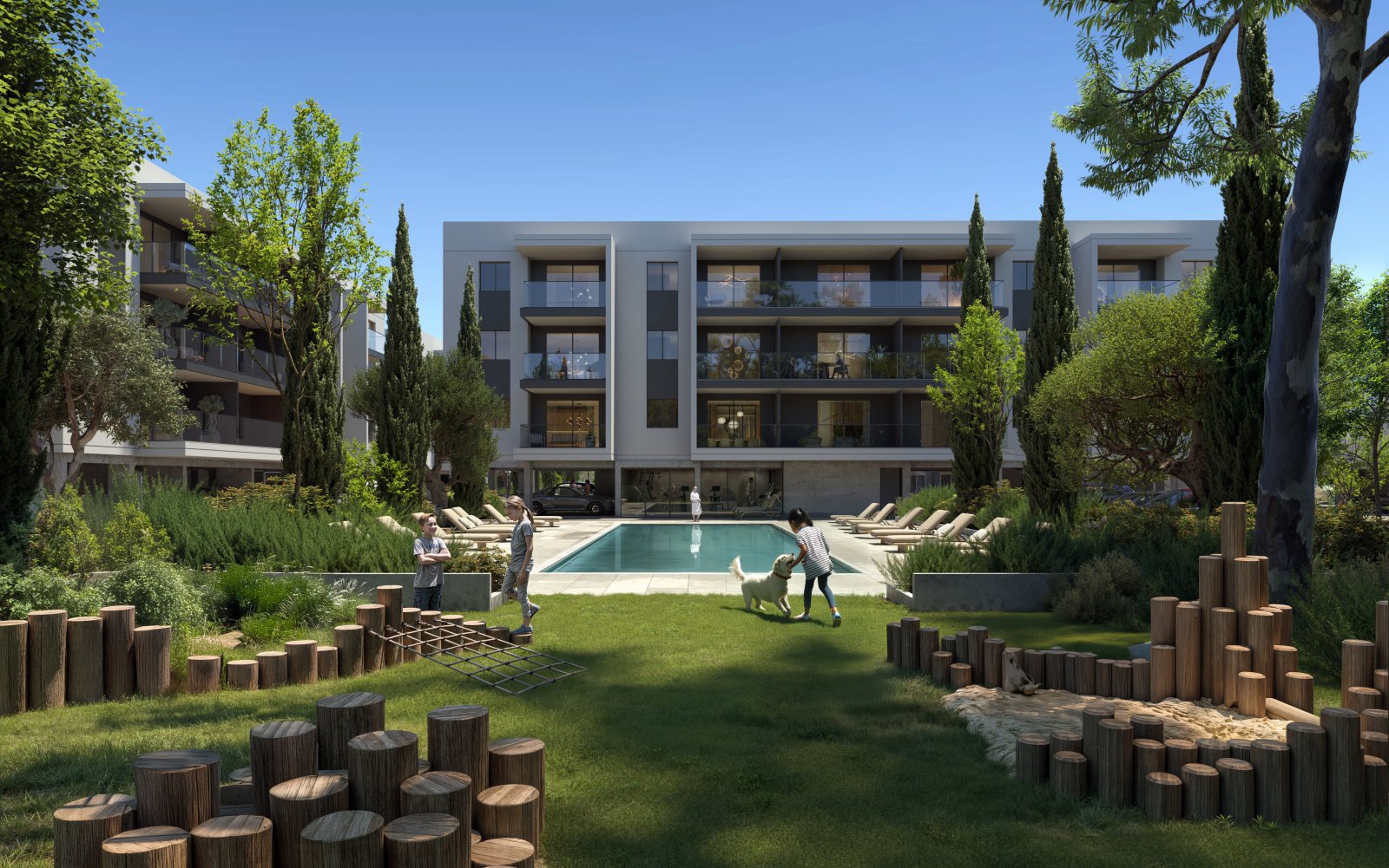 Luxury two-bedroom apartment → resort area with swimming pools and fitness → Limassol