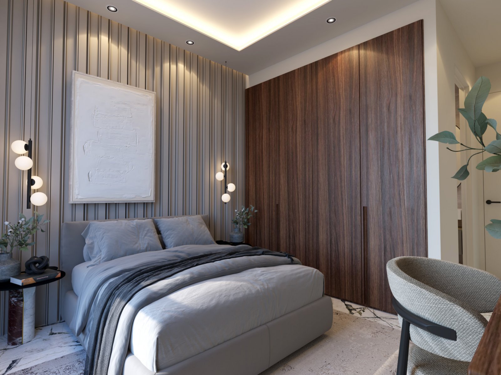 Luxurious four-room apartment in a new building in sunny Larnaca with a roof garden