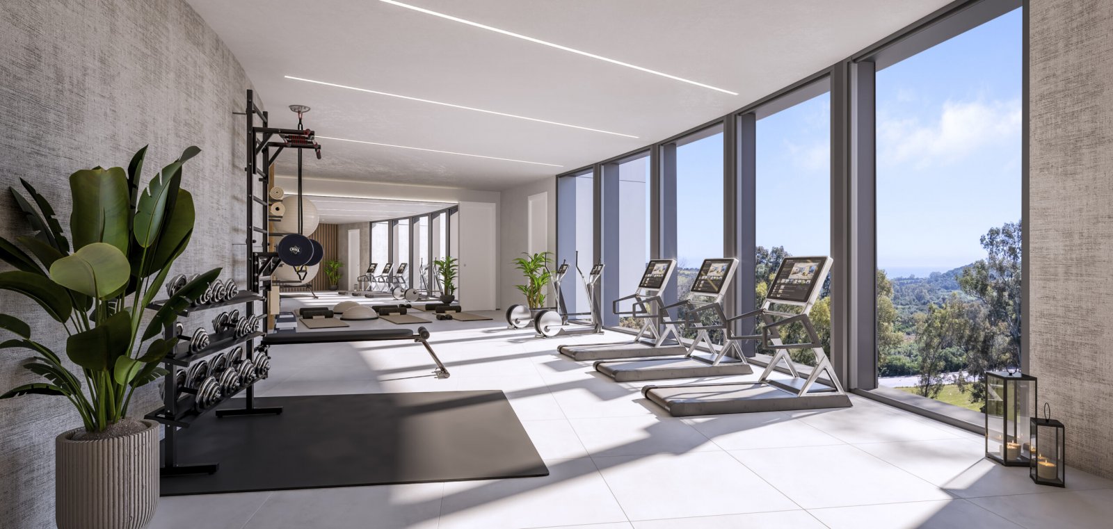 Modern apartments → 2 km from the sea, pool and gardens, EV charging → Estepona