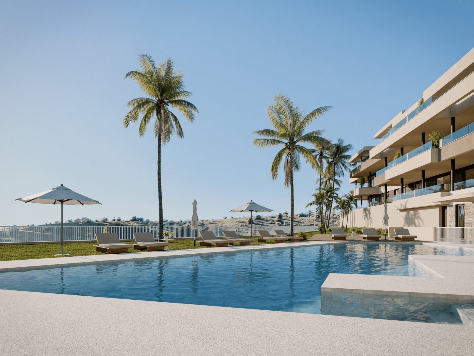 Exclusive apartments → sea views & private gardens → Las Lagunas de Mijas
