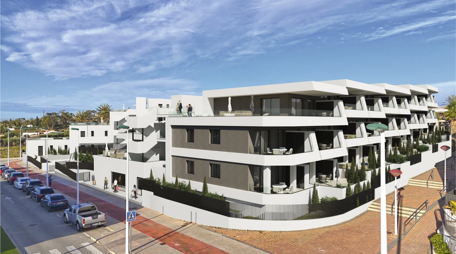 Modern apartments → 1 km from the sea, swimming pool and private terraces → Elche