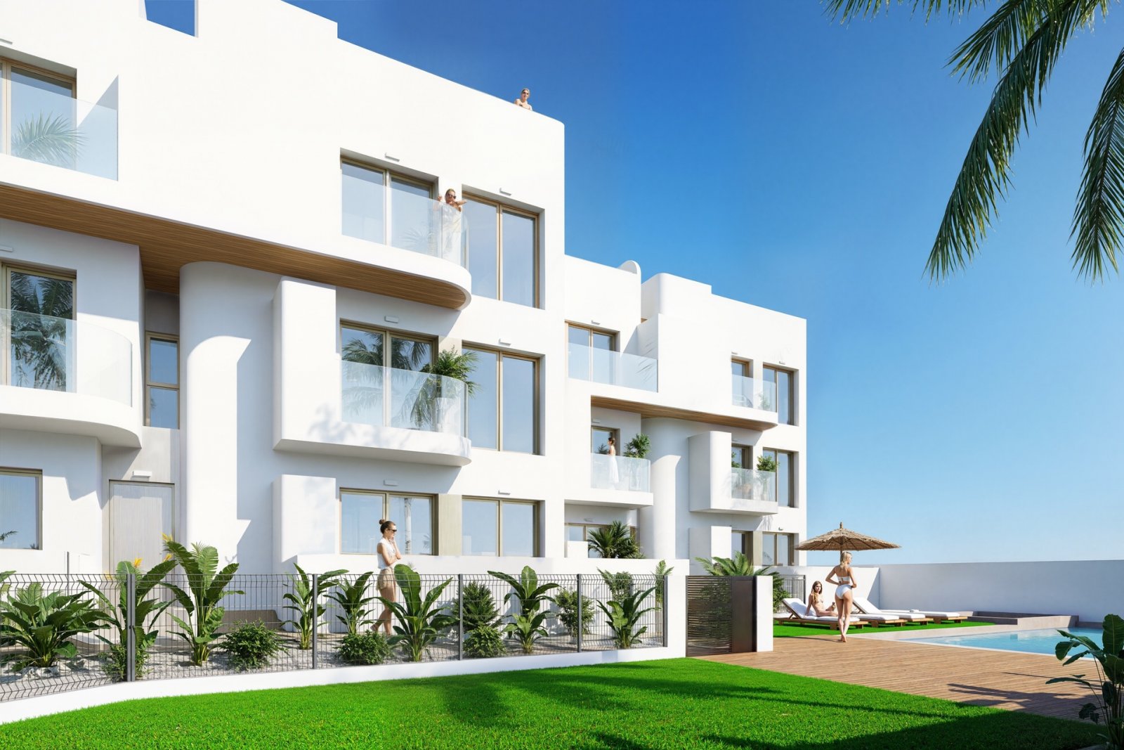 Exclusive apartments by the sea, private terraces and swimming pool, Los Alcázares
