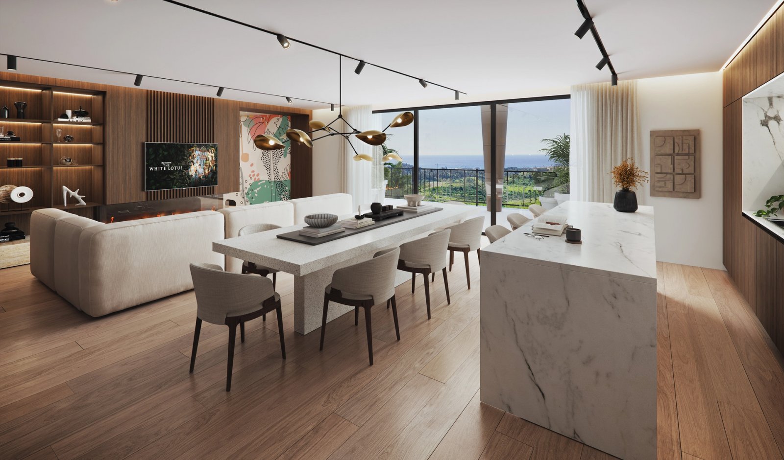 Moderne Apartments, Meerblick und in der Nähe des Golfplatzes Las Lagunas de Mijas