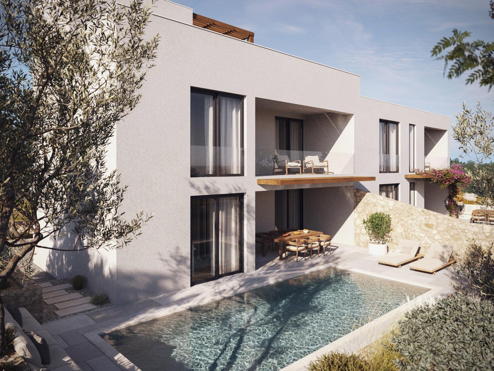Luxurious semi-detached house with panoramic views and garden, Vodice