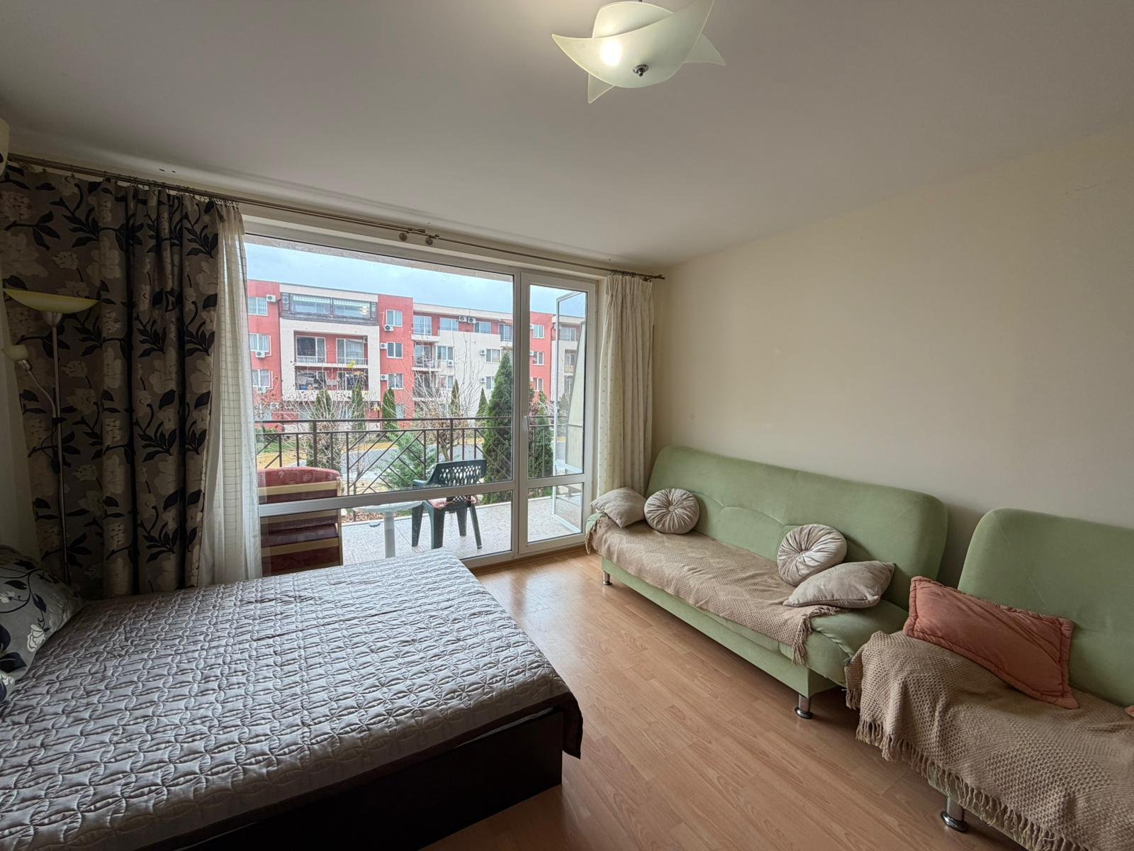 Studio with a view of the pool in the "Fort Noks" complex in Sunny Beach, Bulgaria