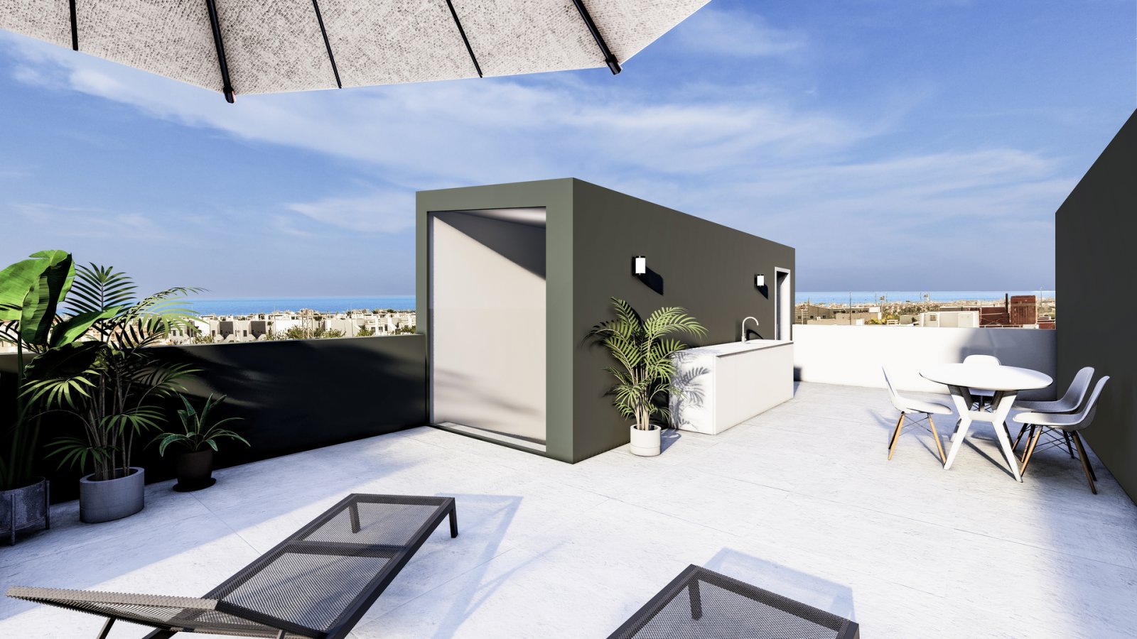 Modern townhouse with private pool and solarium 1.9 km from the sea Pilar de la Horadada
