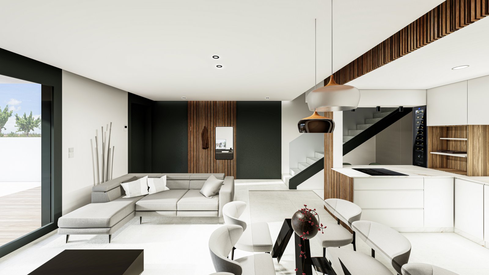 Modern townhouse with private pool and solarium 1.9 km from the sea Pilar de la Horadada