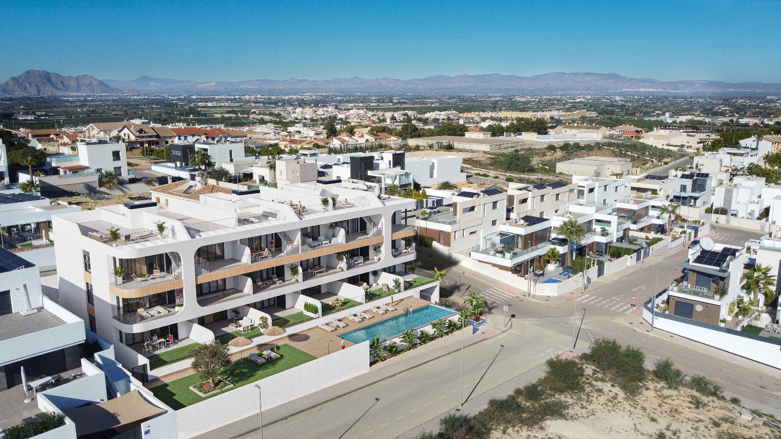 Modern three-bedroom apartments, swimming pool, gardens and garage, Benijófar