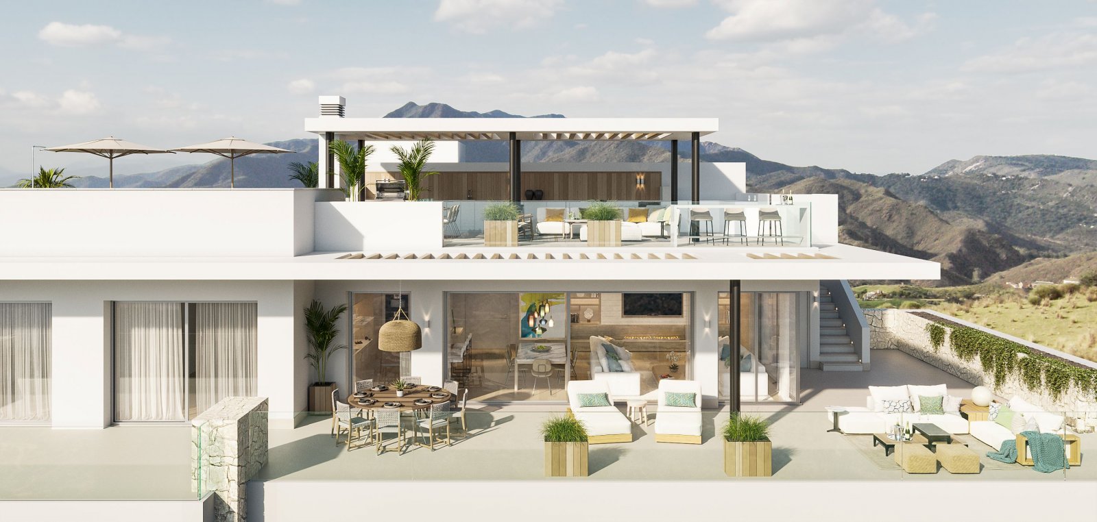 Exclusive penthouse, private terrace and sea views, Ojén