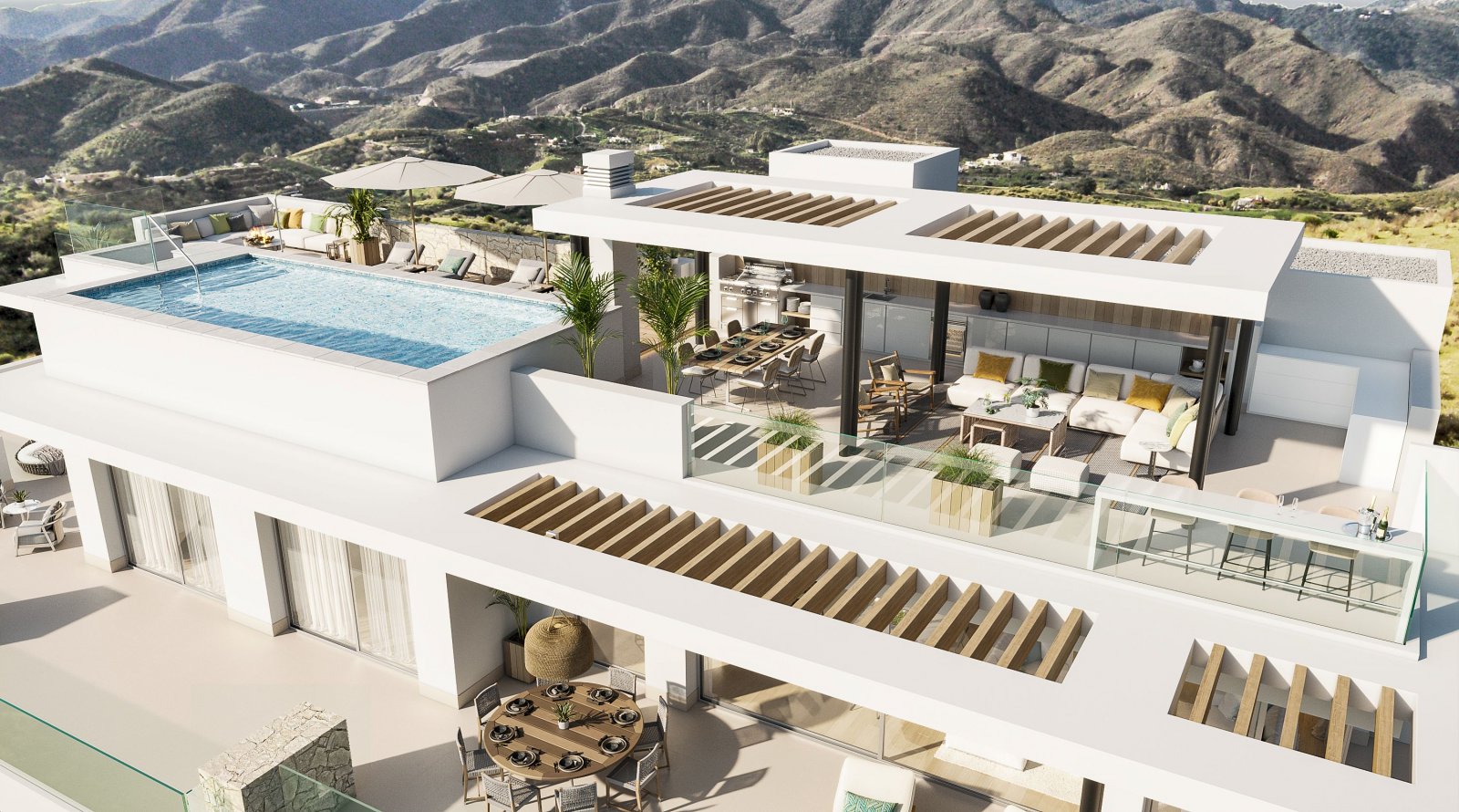Exclusive penthouse, private terrace and sea views, Ojén