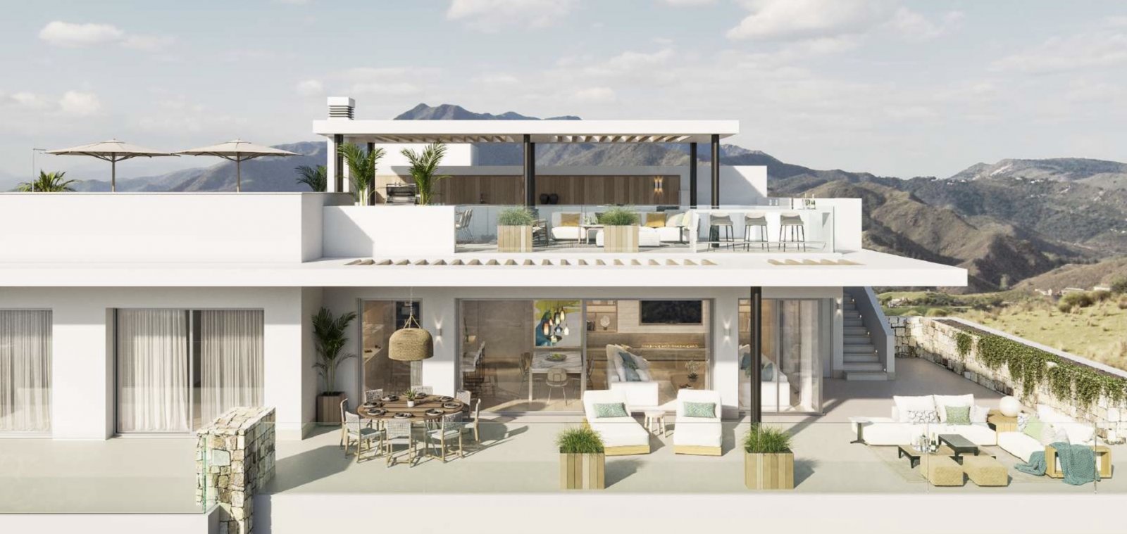 Exclusive penthouse, private terrace and sea views, Ojén
