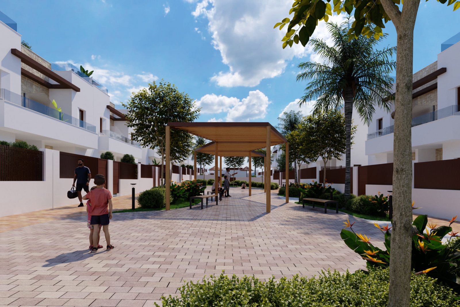 Großzügige Stadthäuser, 1 km vom Golfplatz entfernt und mit Gemeinschaftspool, Orihuela Costa