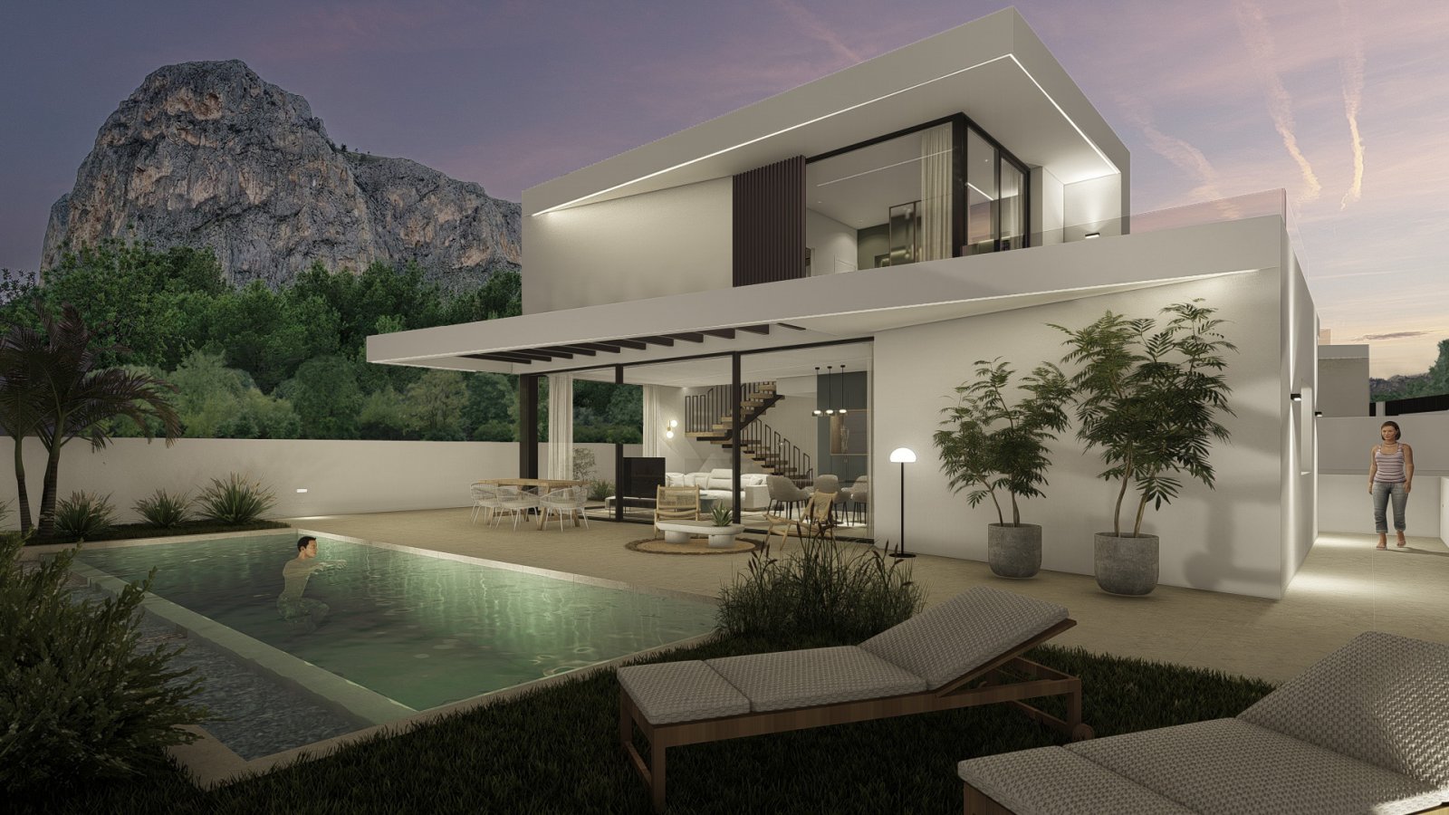 Modern family house with swimming pool and garden, Polop