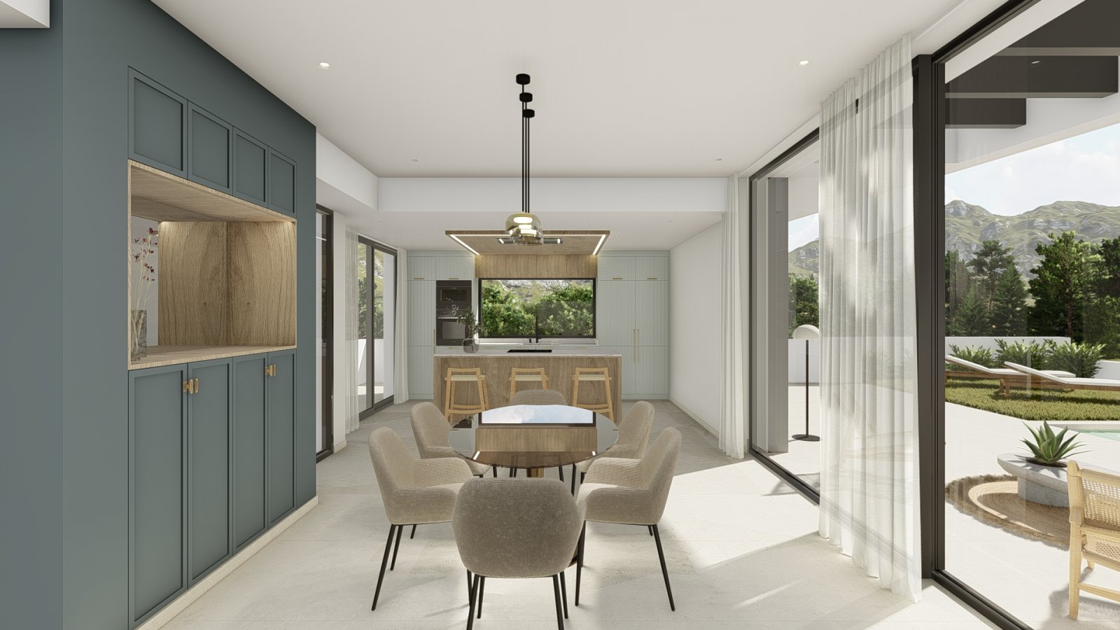 Modern family house with swimming pool and garden, Polop