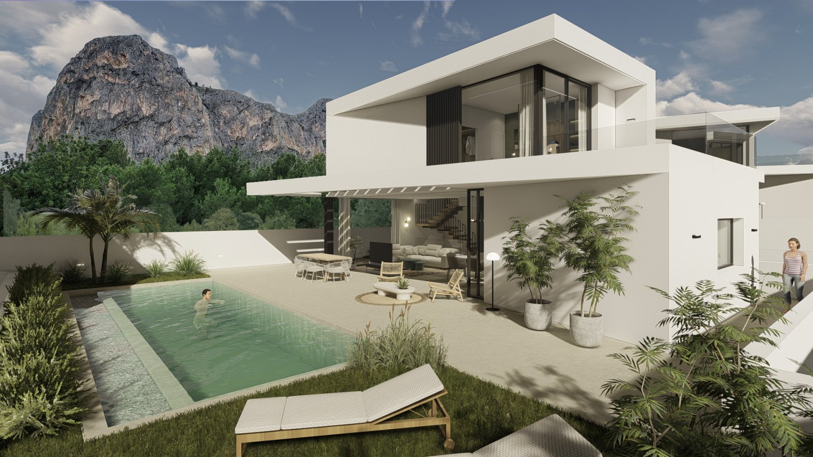 Modern family house with swimming pool and garden, Polop