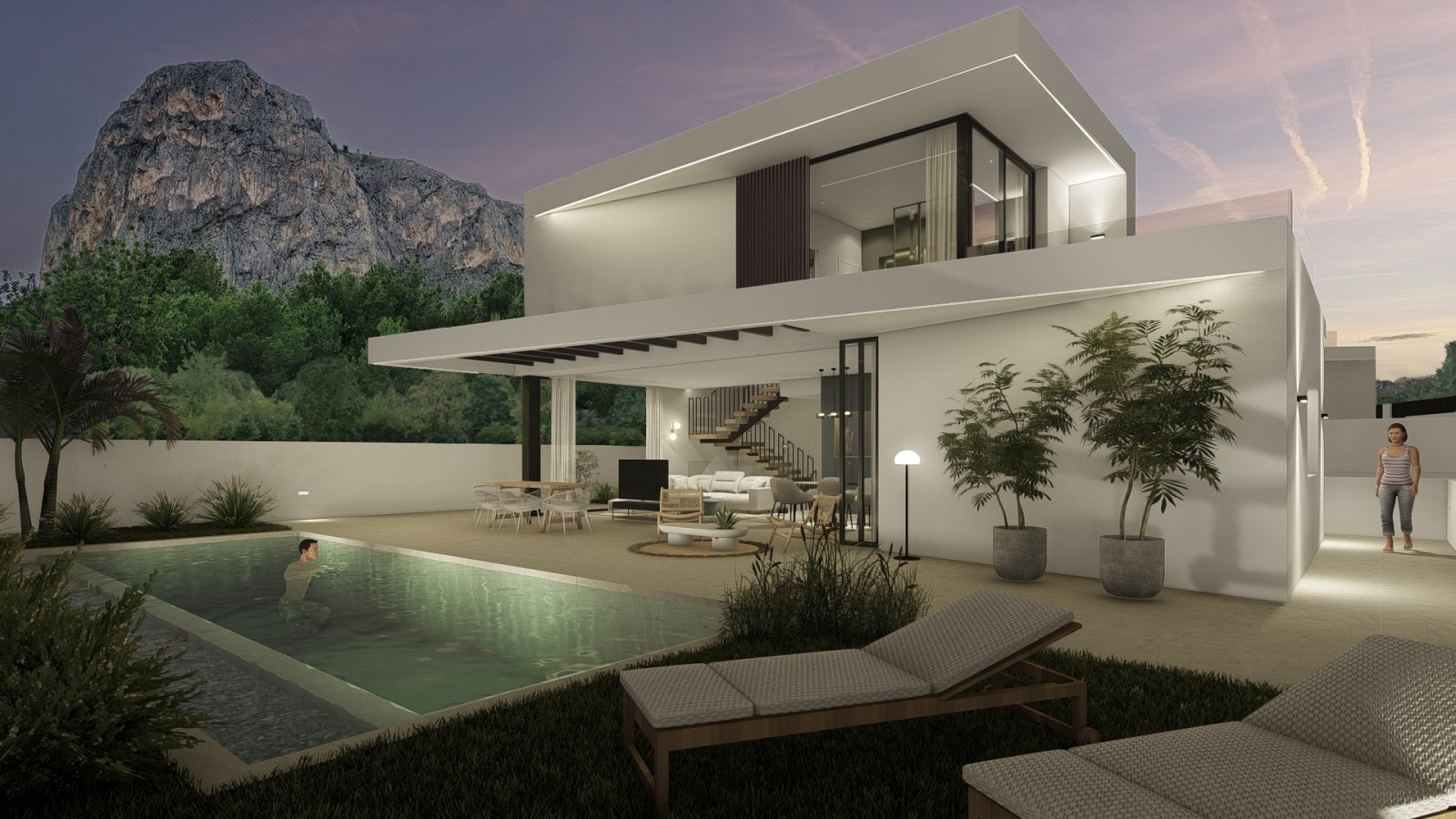 Modern family house with swimming pool and garden, Polop
